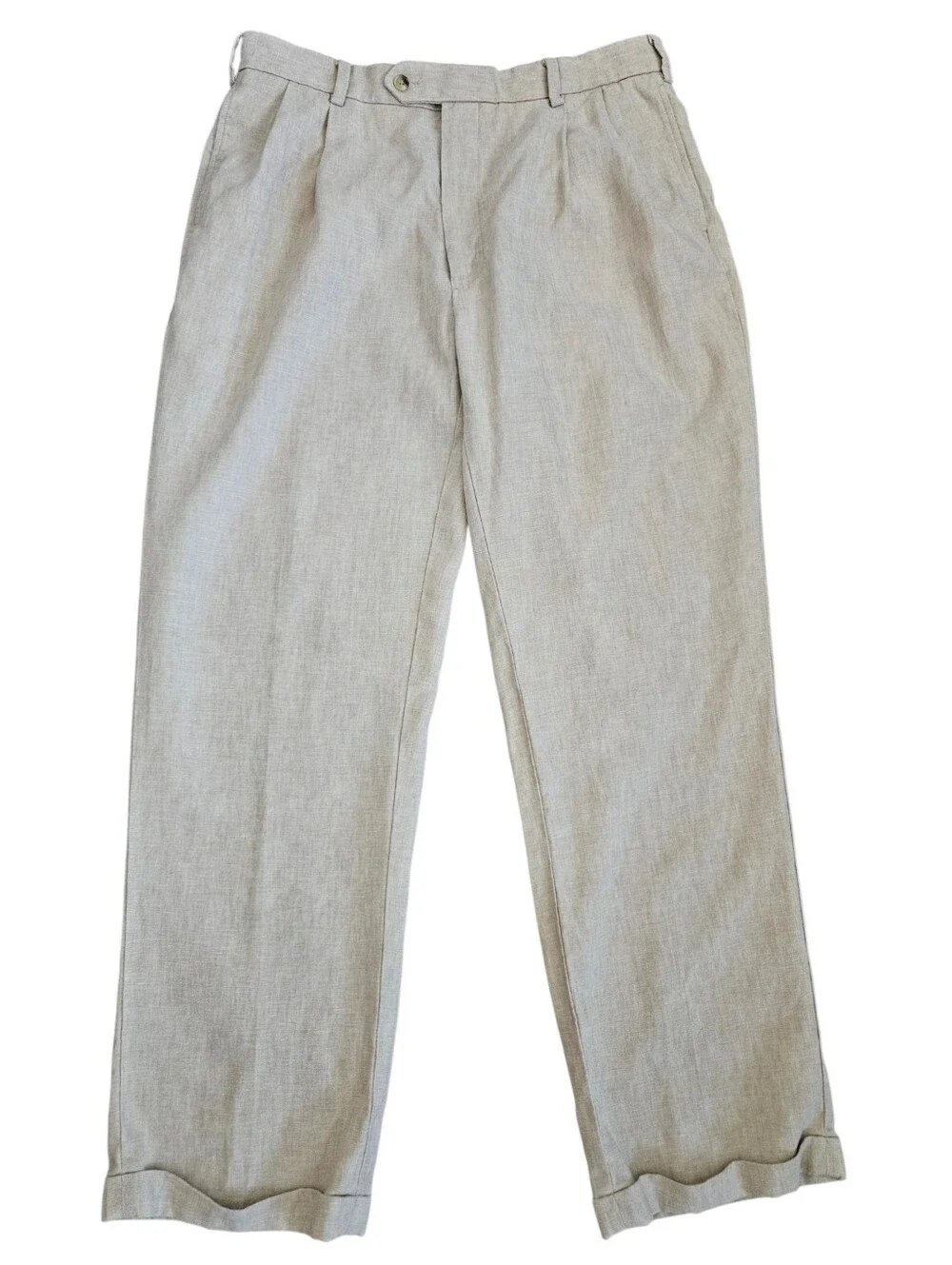 Jos. A Banks Traveler's Collection 100% Linen Pleated Pants Size Men's 36x31.5